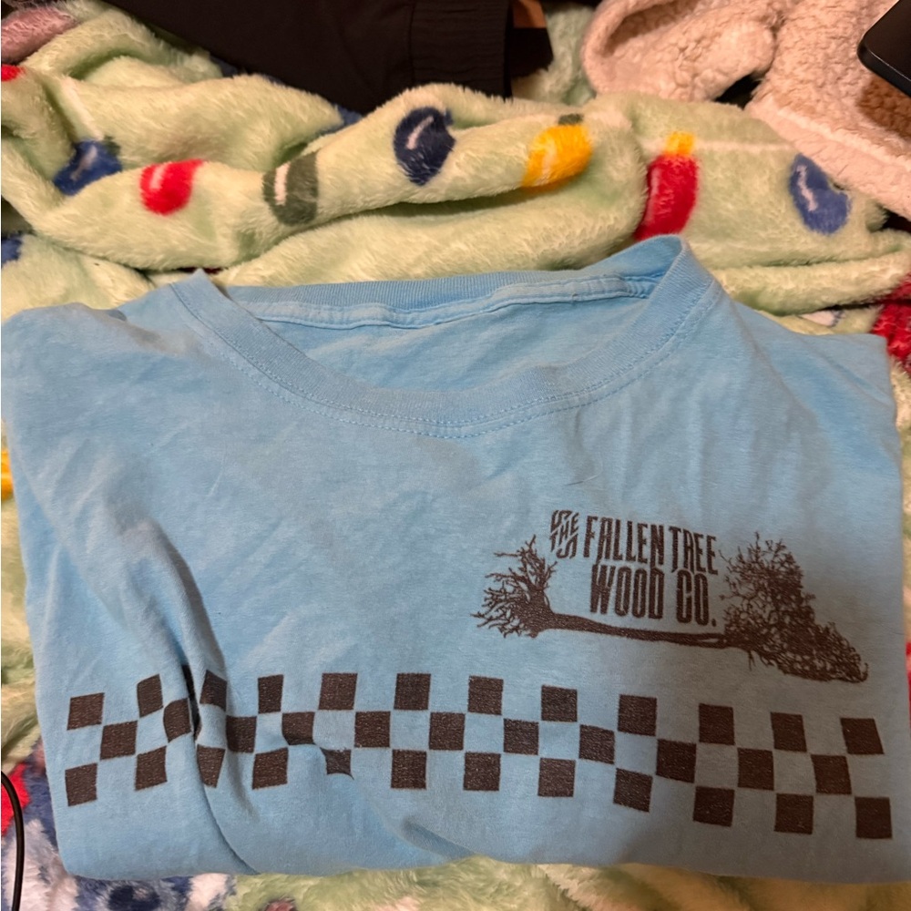 The Fallen Tree Wood Co. Blue Graphic Tee